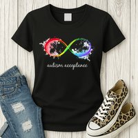 retro Red Instead Autism Autism Acceptance Womens T-Shirt