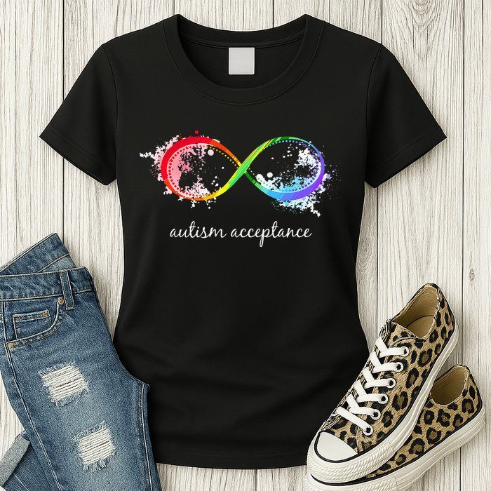 retro Red Instead Autism Autism Acceptance Womens T-Shirt