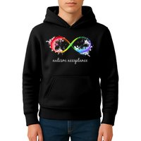 retro Red Instead Autism Autism Acceptance Kids Hoodie