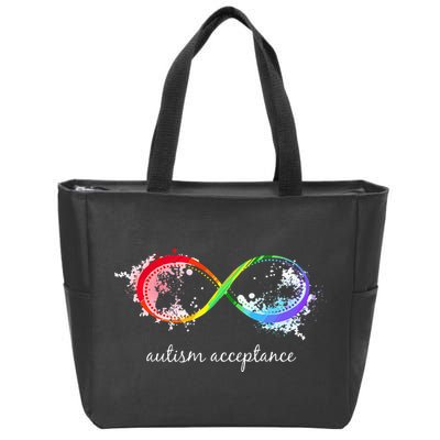 retro Red Instead Autism Autism Acceptance Zip Tote Bag
