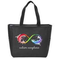 retro Red Instead Autism Autism Acceptance Zip Tote Bag