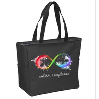 retro Red Instead Autism Autism Acceptance Zip Tote Bag