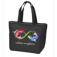 retro Red Instead Autism Autism Acceptance Zip Tote Bag