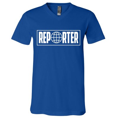 Reporter Reporting Journalist Press Member Correspondent Cute Gift V-Neck T-Shirt
