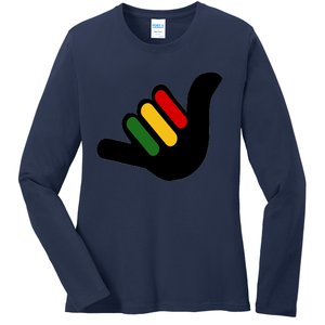 Rasta Reggae Jamaica Ladies Long Sleeve Shirt