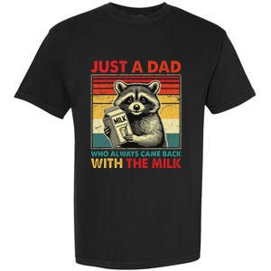 Retro Raccoon Just A Dad Who Always Came Back With The Milk Garment-Dyed Heavyweight T-Shirt