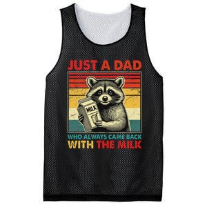 Retro Raccoon Just A Dad Who Always Came Back With The Milk Mesh Reversible Basketball Jersey Tank