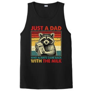 Retro Raccoon Just A Dad Who Always Came Back With The Milk PosiCharge Competitor Tank