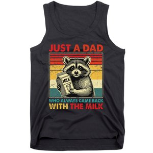 Retro Raccoon Just A Dad Who Always Came Back With The Milk Tank Top