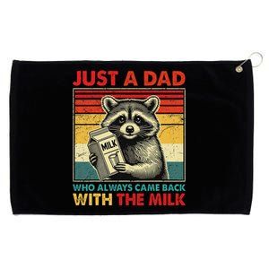 Retro Raccoon Just A Dad Who Always Came Back With The Milk Grommeted Golf Towel