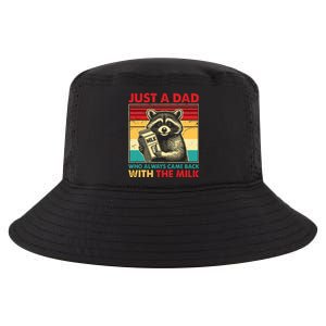 Retro Raccoon Just A Dad Who Always Came Back With The Milk Cool Comfort Performance Bucket Hat