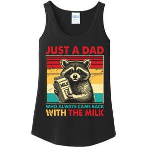 Retro Raccoon Just A Dad Who Always Came Back With The Milk Ladies Essential Tank