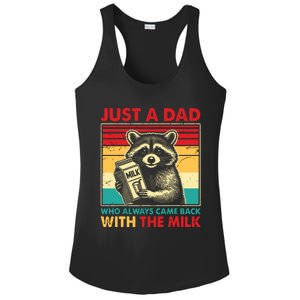 Retro Raccoon Just A Dad Who Always Came Back With The Milk Ladies PosiCharge Competitor Racerback Tank