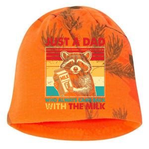 Retro Raccoon Just A Dad Who Always Came Back With The Milk Kati - Camo Knit Beanie