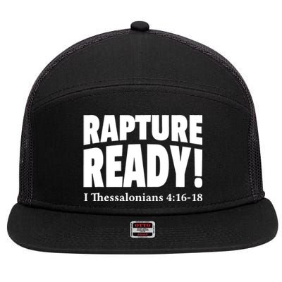 Rapture Ready Jesus Is Coming Christian 7 Panel Mesh Trucker Snapback Hat