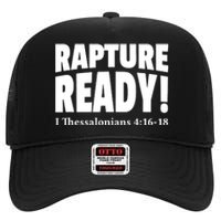 Rapture Ready Jesus Is Coming Christian High Crown Mesh Back Trucker Hat