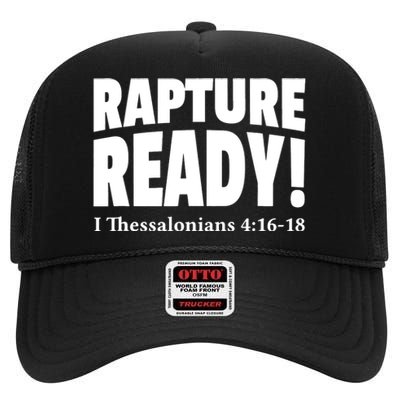 Rapture Ready Jesus Is Coming Christian High Crown Mesh Back Trucker Hat