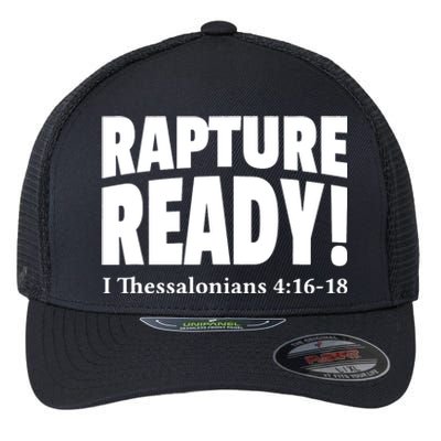 Rapture Ready Jesus Is Coming Christian Flexfit Unipanel Trucker Cap