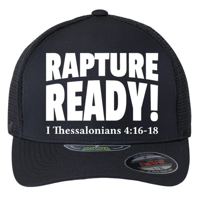 Rapture Ready Jesus Is Coming Christian Flexfit Unipanel Trucker Cap