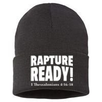 Rapture Ready Jesus Is Coming Christian Sustainable Knit Beanie