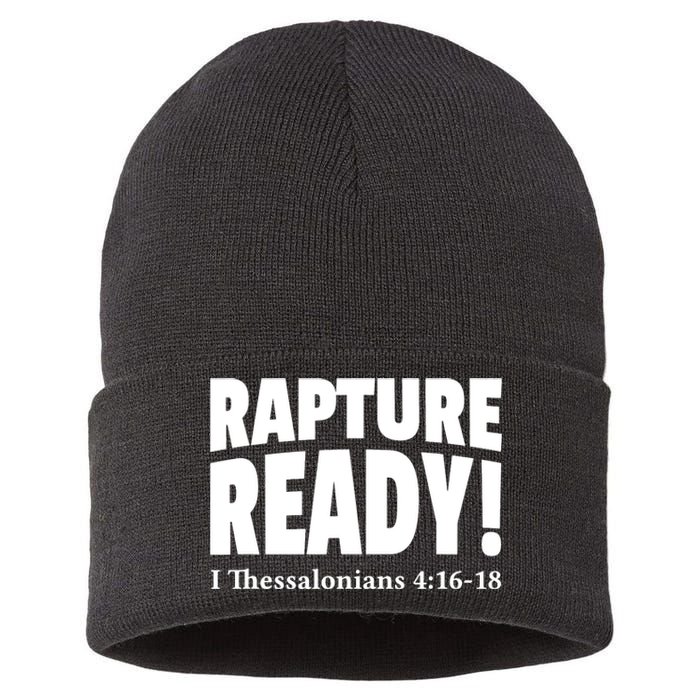 Rapture Ready Jesus Is Coming Christian Sustainable Knit Beanie