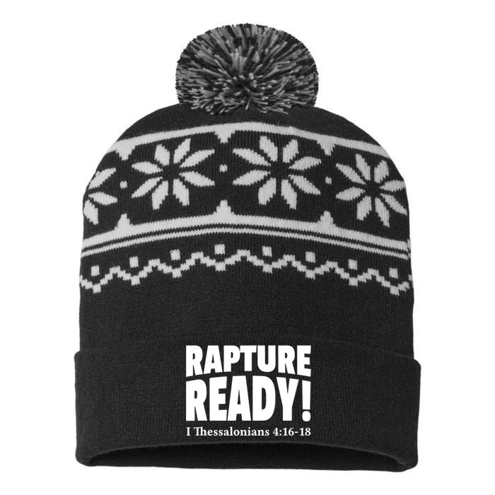 Rapture Ready Jesus Is Coming Christian USA-Made Snowflake Beanie