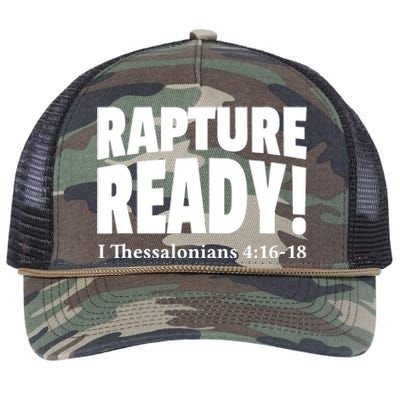 Rapture Ready Jesus Is Coming Christian Retro Rope Trucker Hat Cap