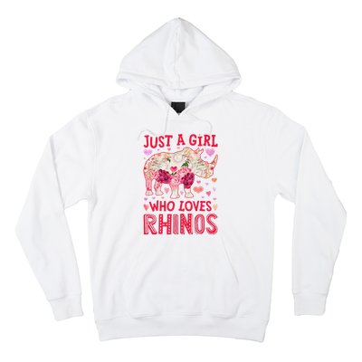 Rhino Rhinoceros Just A Who Loves Rhinos Flower Floral Hoodie