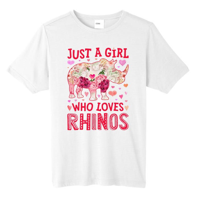 Rhino Rhinoceros Just A Who Loves Rhinos Flower Floral Tall Fusion ChromaSoft Performance T-Shirt