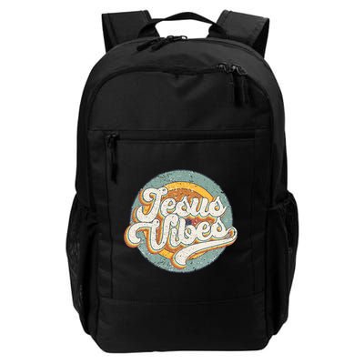 Retro Rainbow Jesus Vibes Bible Verse Christian Religious Gift Backpack
