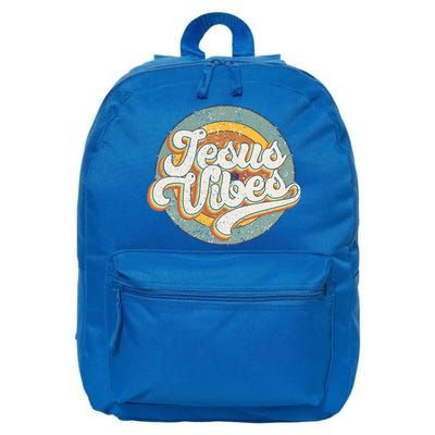 Retro Rainbow Jesus Vibes Bible Verse Christian Religious Gift 16 in Basic Backpack
