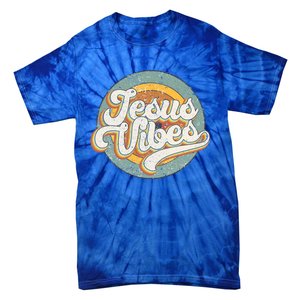 Retro Rainbow Jesus Vibes Bible Verse Christian Religious Gift Tie-Dye T-Shirt