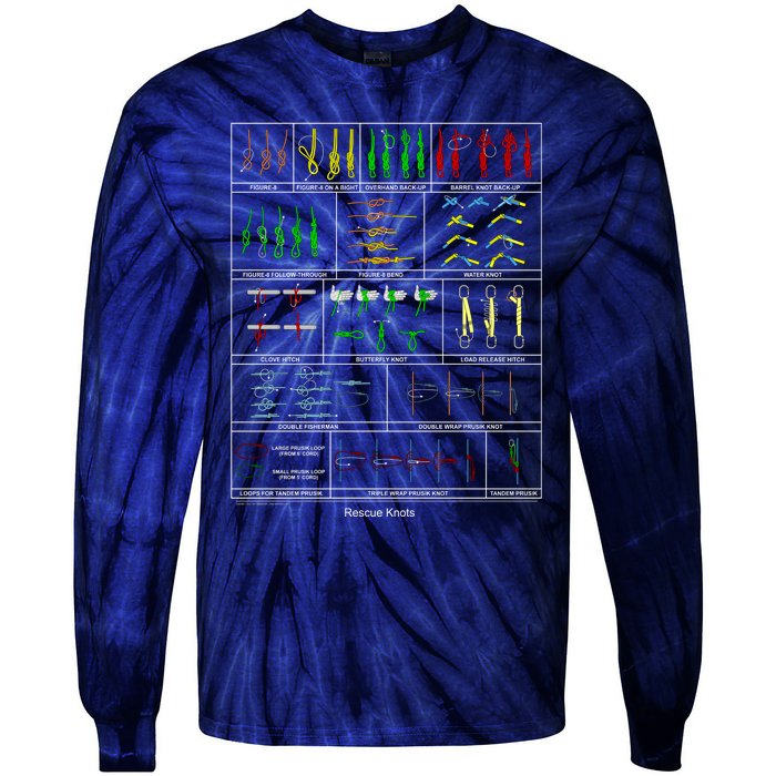 Rope Rescue Knots Tie-Dye Long Sleeve Shirt