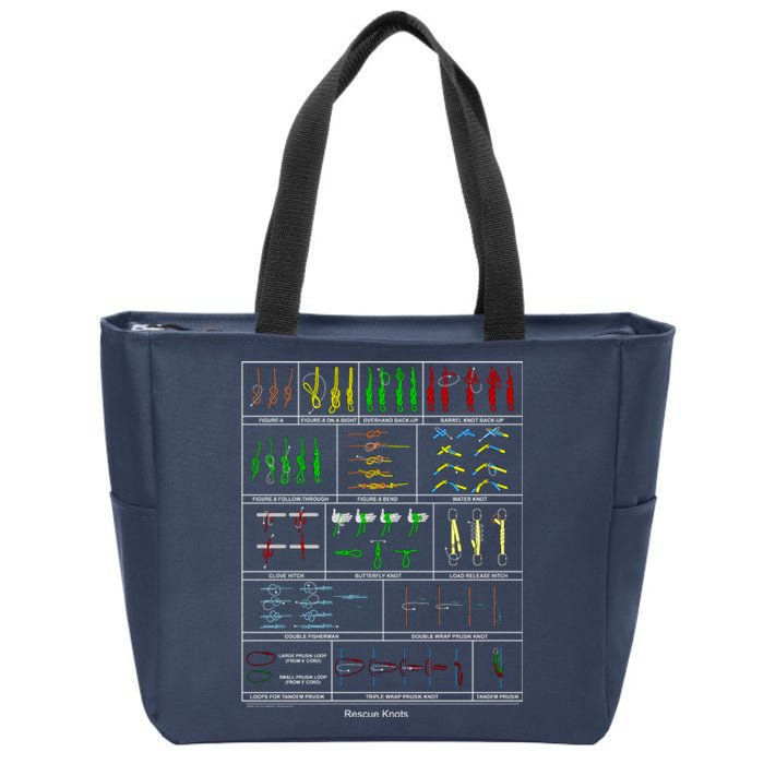 Rope Rescue Knots Zip Tote Bag