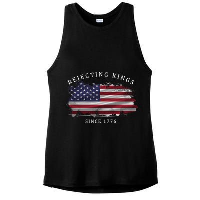 Retro Rejecting Kings Since 1776 Protest Pro Democracy Ladies PosiCharge Tri-Blend Wicking Tank