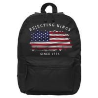 Retro Rejecting Kings Since 1776 Protest Pro Democracy 16 in Basic Backpack
