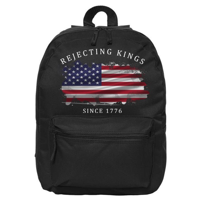 Retro Rejecting Kings Since 1776 Protest Pro Democracy 16 in Basic Backpack
