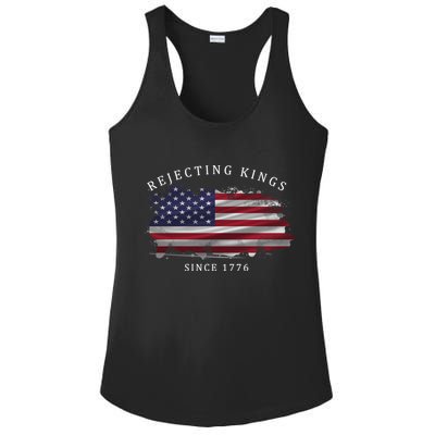 Retro Rejecting Kings Since 1776 Protest Pro Democracy Ladies PosiCharge Competitor Racerback Tank
