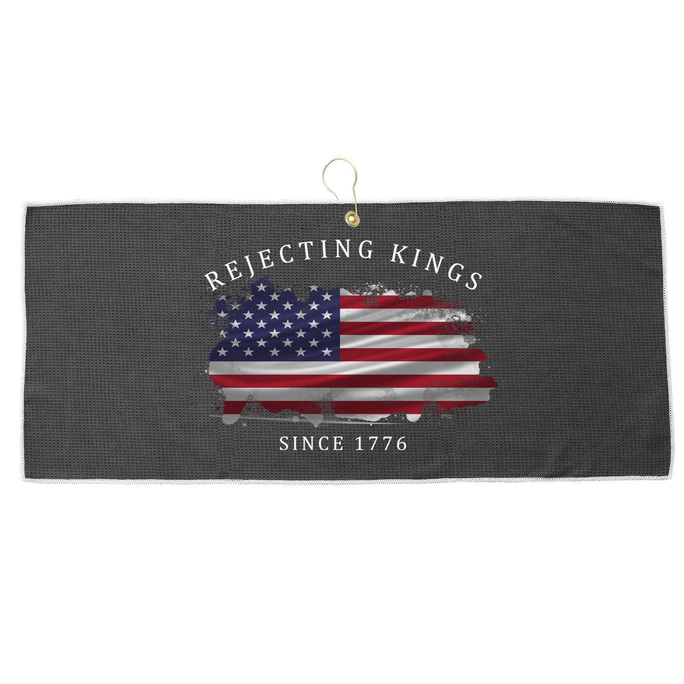 Retro Rejecting Kings Since 1776 Protest Pro Democracy Large Microfiber Waffle Golf Towel
