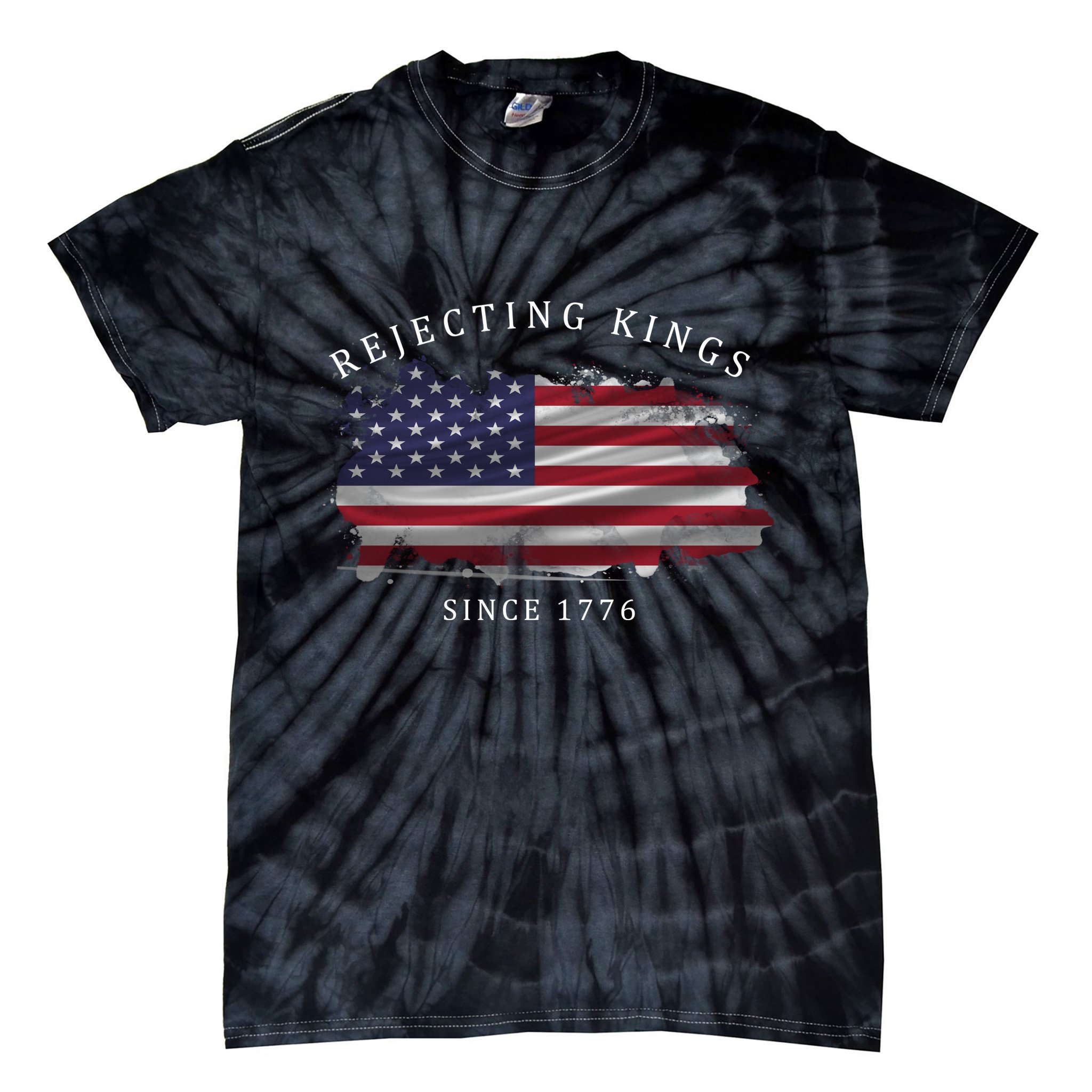 Retro Rejecting Kings Since 1776 Protest Pro Democracy Tie-Dye T-Shirt