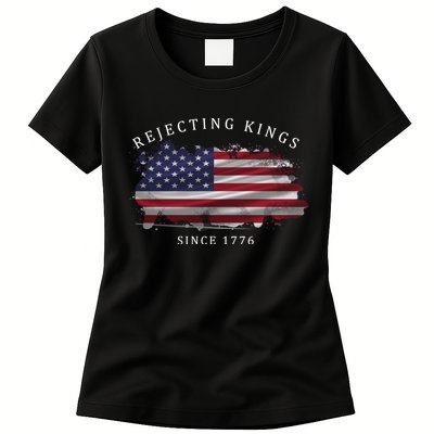 Retro Rejecting Kings Since 1776 Protest Pro Democracy Womens T-Shirt