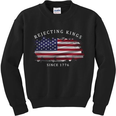 Retro Rejecting Kings Since 1776 Protest Pro Democracy Kids Sweatshirt