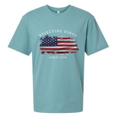 Retro Rejecting Kings Since 1776 Protest Pro Democracy Sueded Cloud Jersey T-Shirt