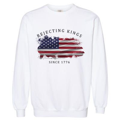 Retro Rejecting Kings Since 1776 Protest Pro Democracy Garment-Dyed Sweatshirt