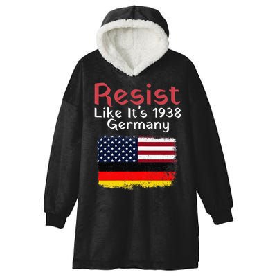 Retro Resist Like Its 1938 Germany Usa Germany Flag Vintage Hooded Wearable Blanket