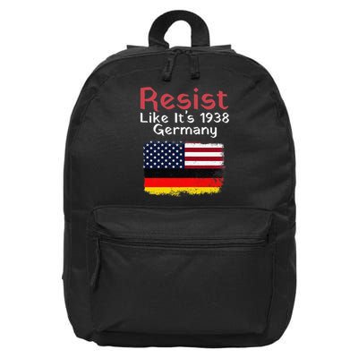 Retro Resist Like Its 1938 Germany Usa Germany Flag Vintage 16 in Basic Backpack