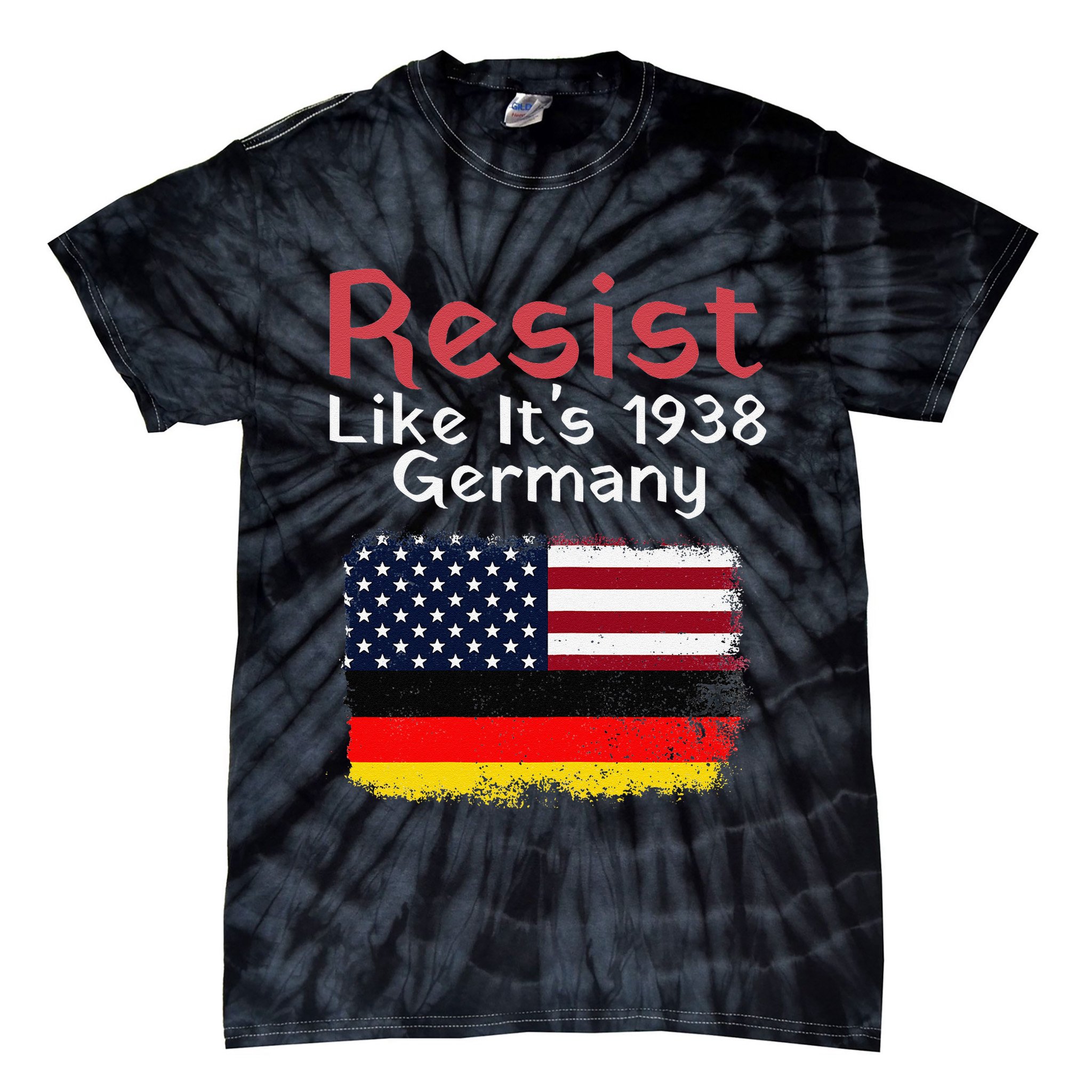 Retro Resist Like Its 1938 Germany Usa Germany Flag Vintage Tie-Dye T-Shirt