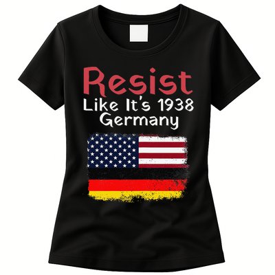 Retro Resist Like Its 1938 Germany Usa Germany Flag Vintage Womens T-Shirt