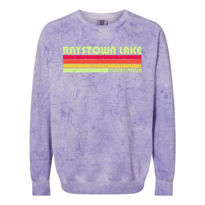 Retro Raystown Lake Pennsylvania Colorblast Crewneck Sweatshirt