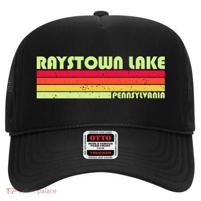 Retro Raystown Lake Pennsylvania High Crown Mesh Back Trucker Hat